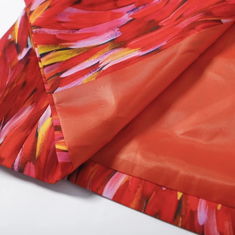 Printed Halter Neck Maxi Dress and Cropped Jacket Set for Women