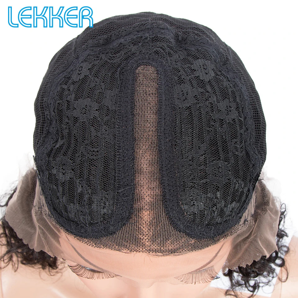 Short Afro Kinky Curly Lace Front Bob Wig for Women