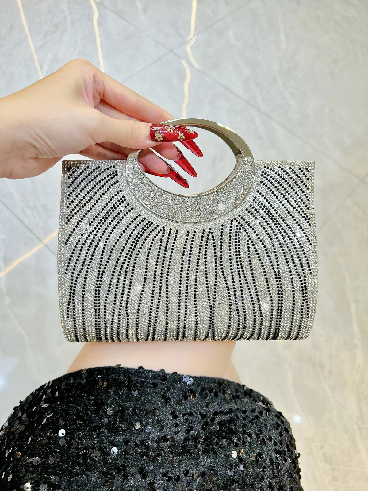 New Dinner Women's Bag Fashionable Diamond-encrusted Mini Women's Shoulder Bag Luxury Brand Shiny Banquet Party Bag for Women