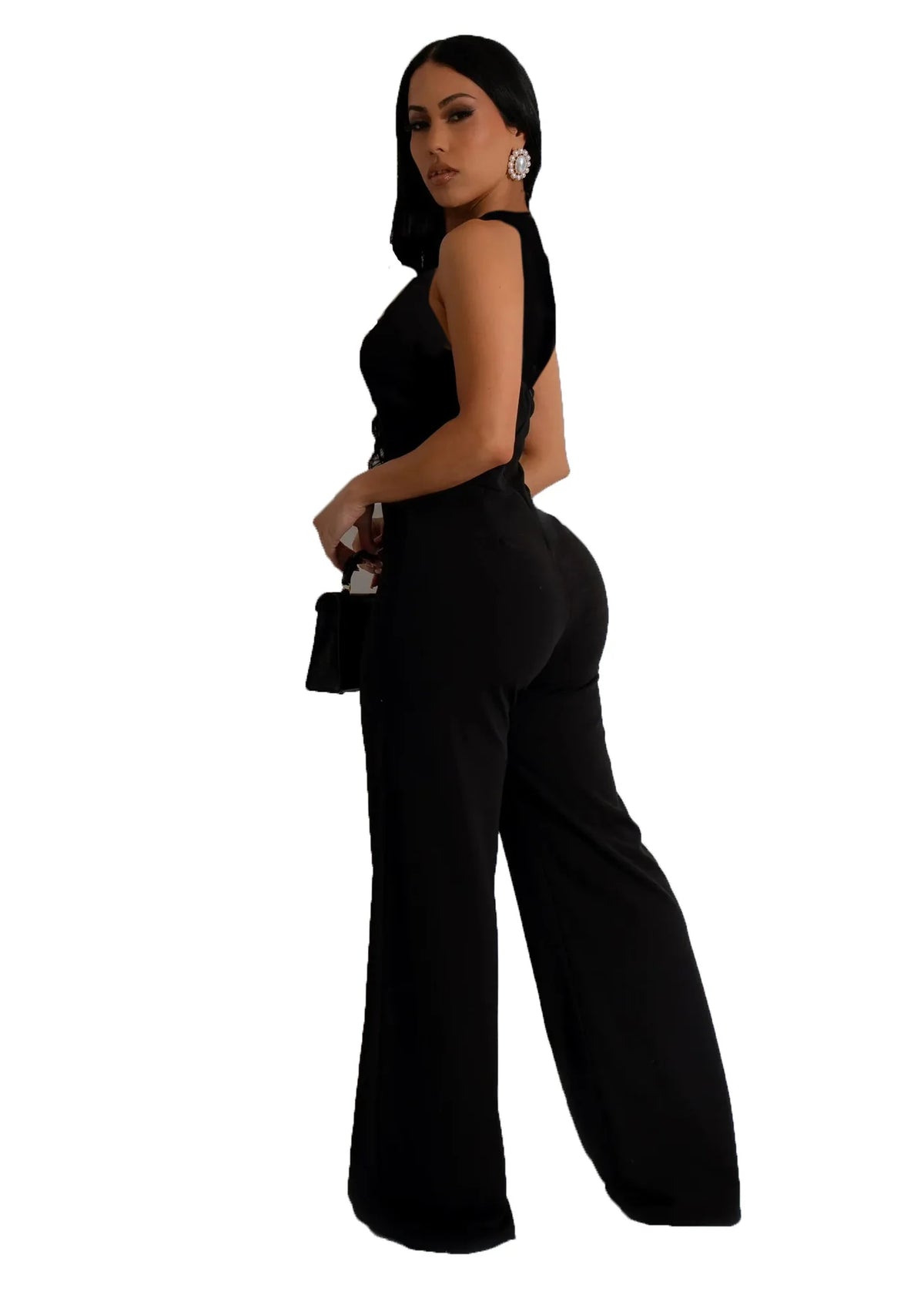 Elegant Solid Color Summer Silk Jumpsuit for Women