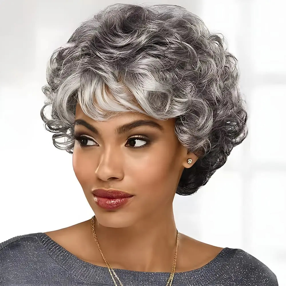 Heat Resistant Short Ombre Pixie Cut Synthetic Wig For Women