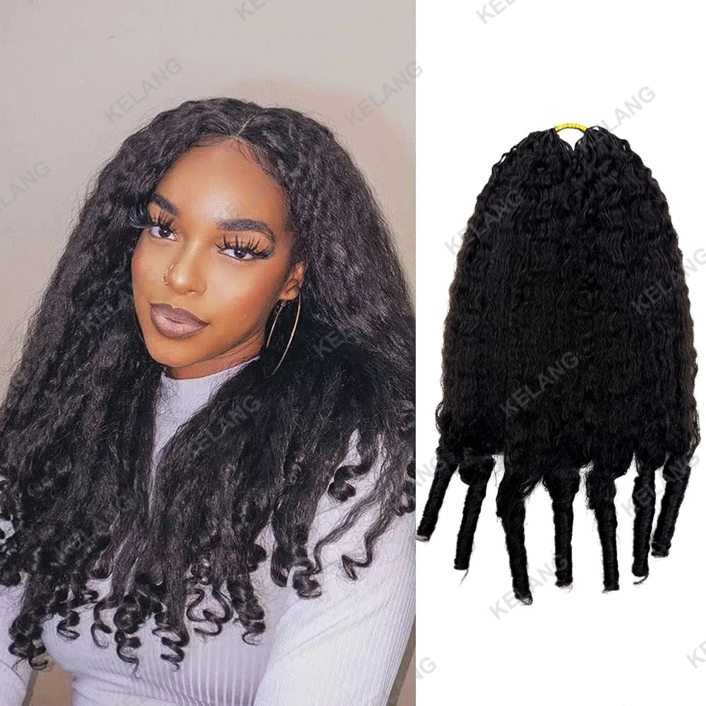 Kinky Straight Crochet Human Hair Extensions for Women