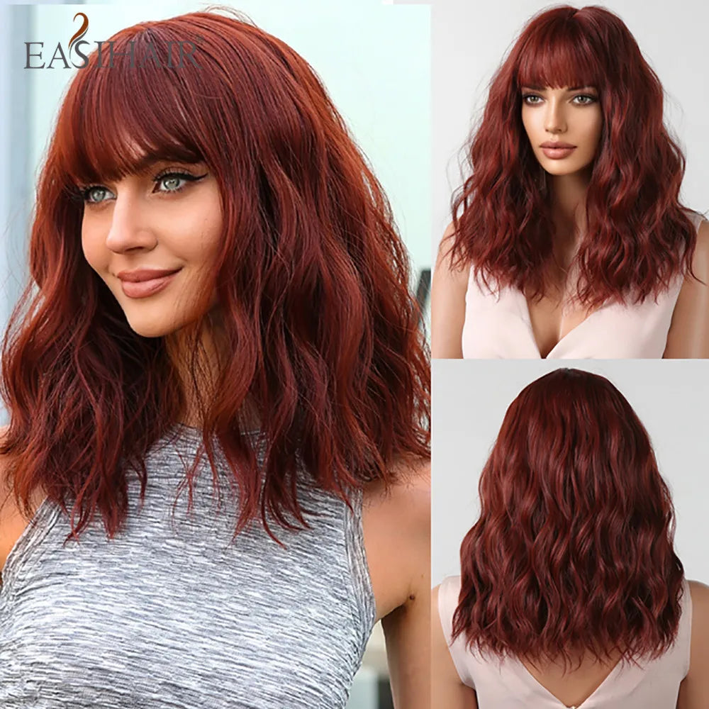 Light Blonde Bob Wig With Bangs for Women Heat Resistant