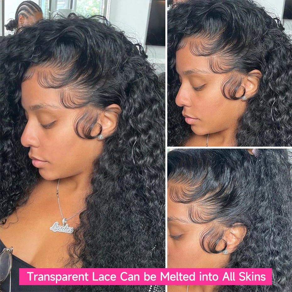 Glossy Deep Bouncy Curly Lace Frontal Wig For Women