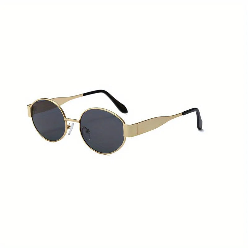 Trendy Classic Metal Frame Oval Sunglasses for Women