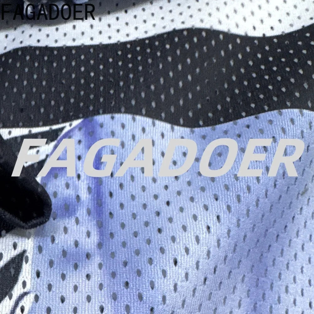 FAGADOER New Spring 2025 Fashion Letter Print T Shirt Women Long Sleeves V Neck Loose Tshirt Casual Female Streetwear Clothing