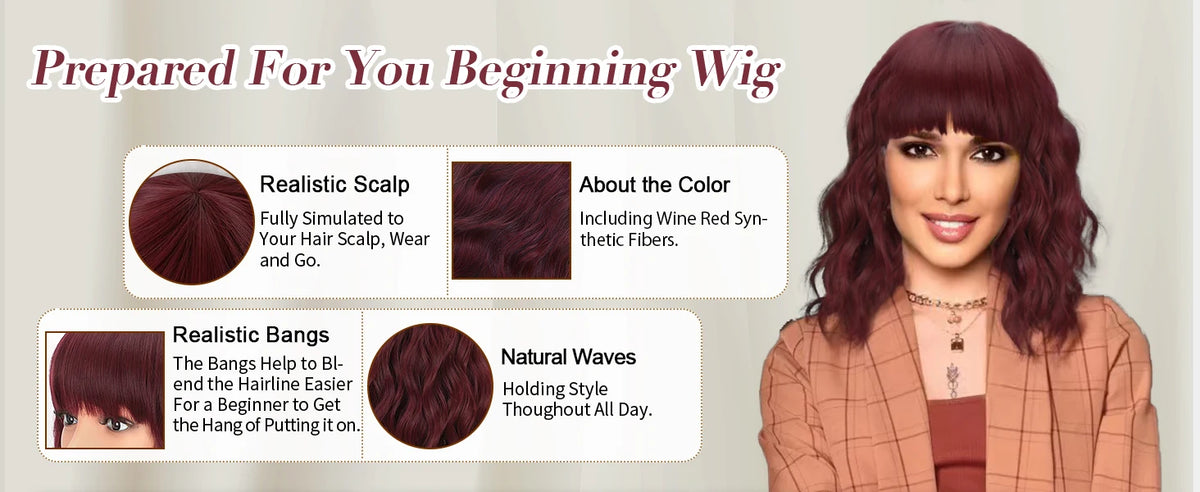Pastel Synthetic Wavy Shoulder Length Wig for Women