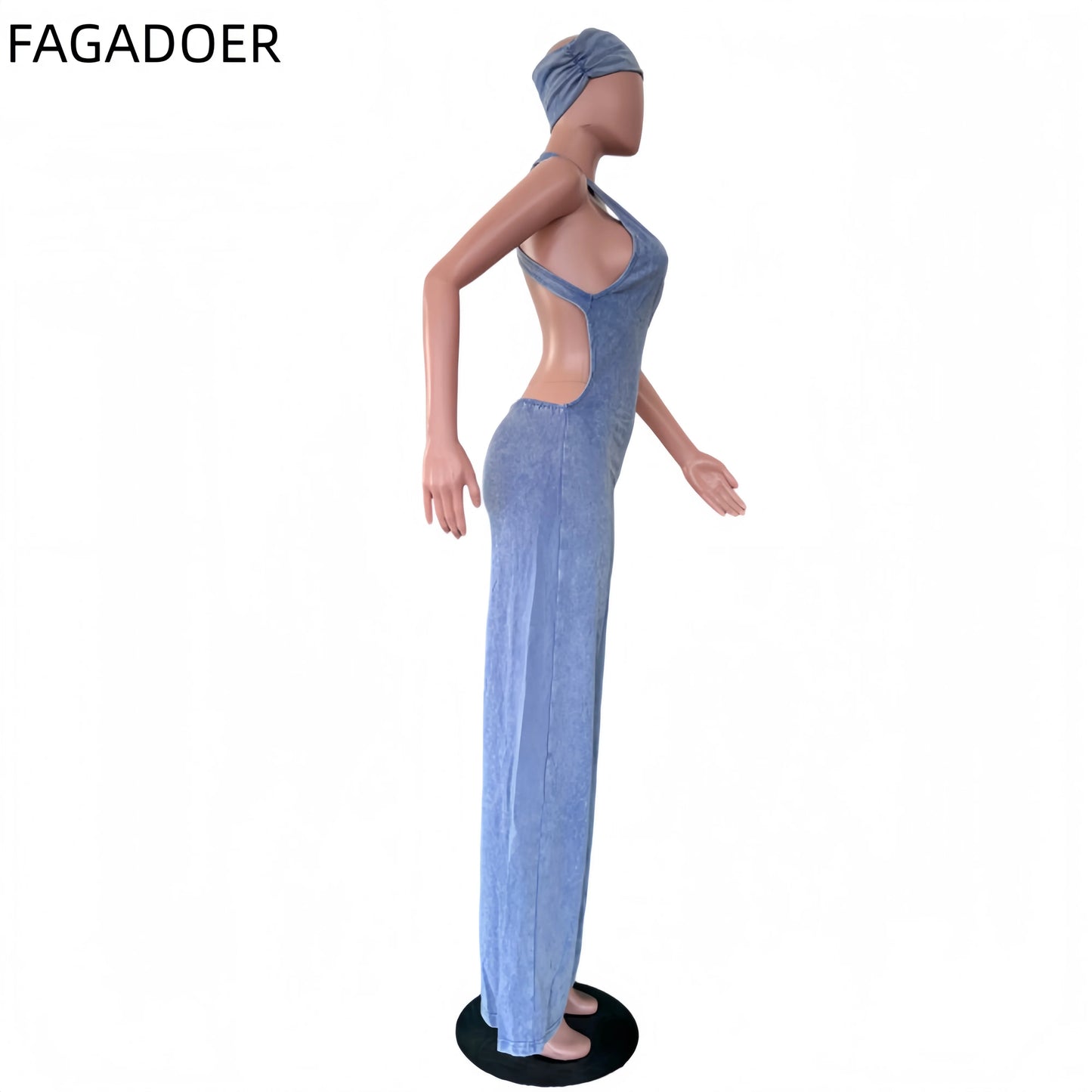 Solid Color Off Shoulder Halter Jumpsuit for Women