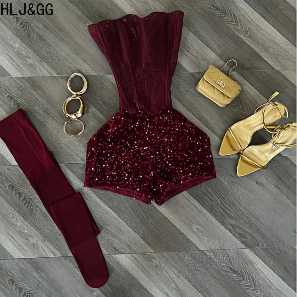 Wine Red Hollow Irregular Corset Two Piece Set for Women