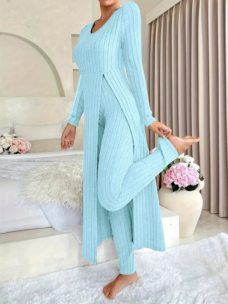 Autumn Casual Two Piece Top And Pants Set for Women