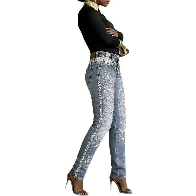 Casual Comfort High Waist Skinny Denim Jeans for Women