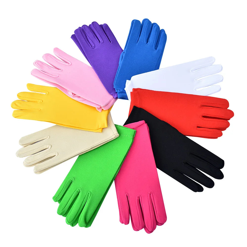 Wrist Length Fingerless Polyester Gloves