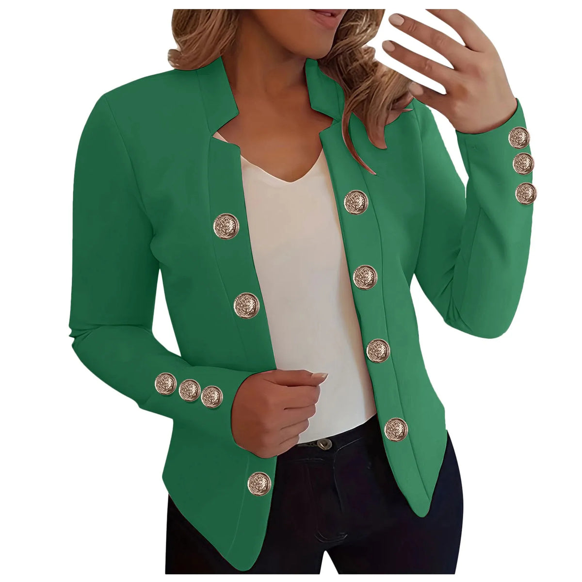 Lightweight Cropped Hooded Office Jacket for Women