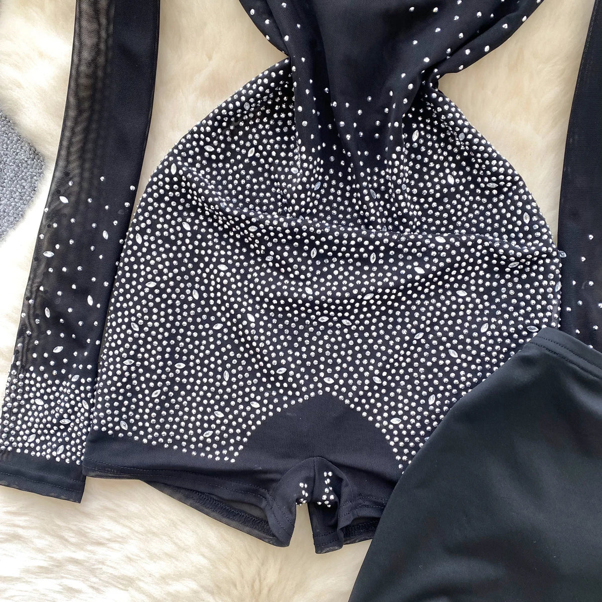 Sheer Long Sleeve Zipper Mesh Romper With Shorts for Women