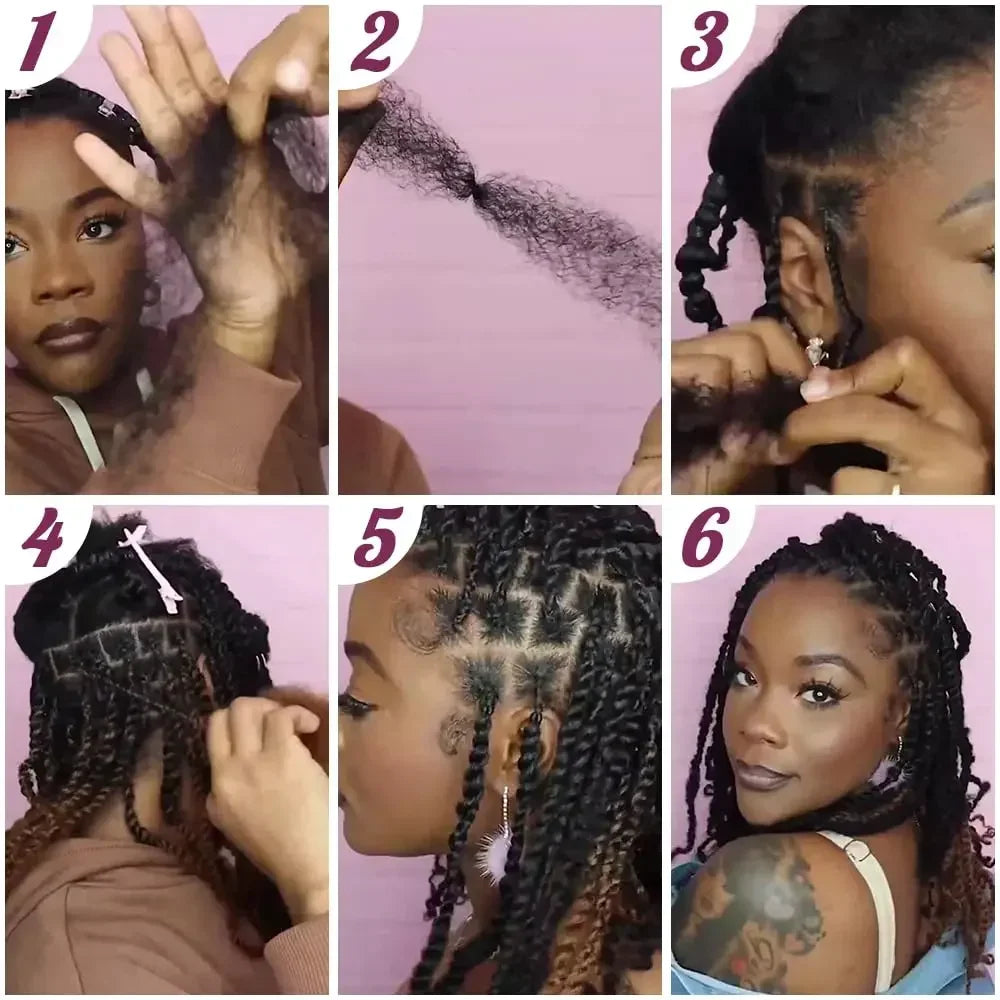 Natural Afro Kinky Bulk Braiding Hair Extensions for Women
