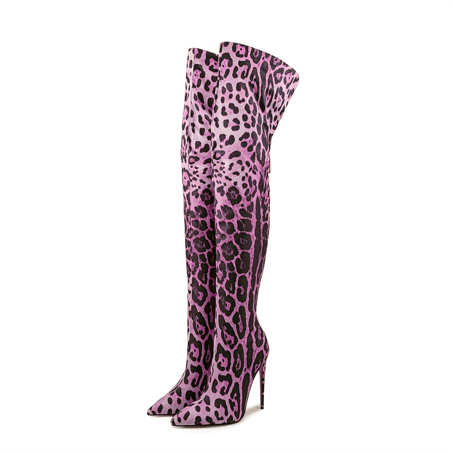 Sexy Striped Back Zip Over-the-Knee Boots for Women