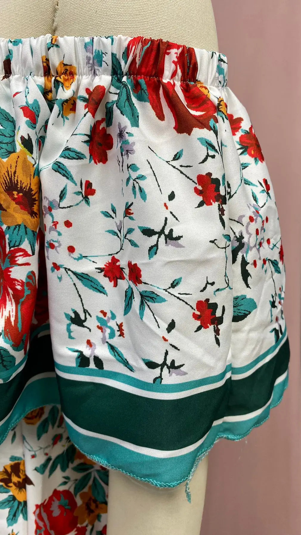 Floral Print Off Shoulder High Waist Dress for Women