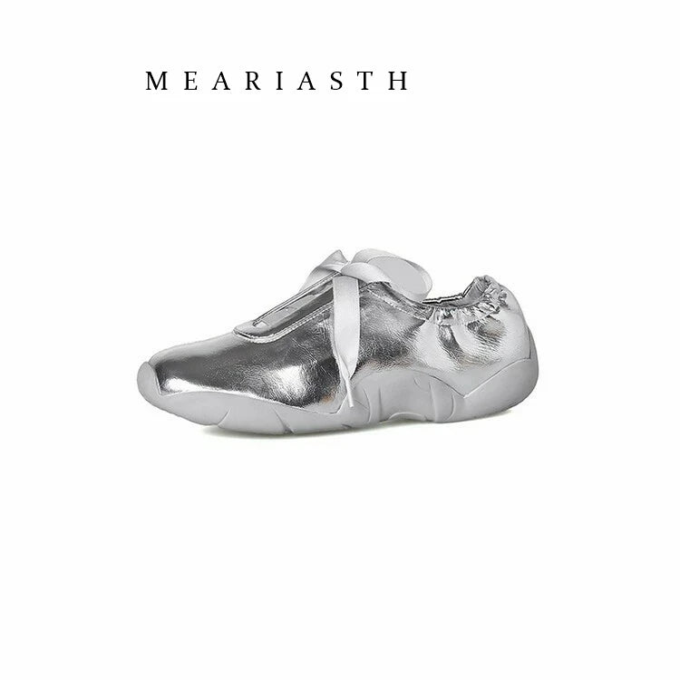 Round Toe Soft Sole Lace Up Casual Ballet Flats For Women