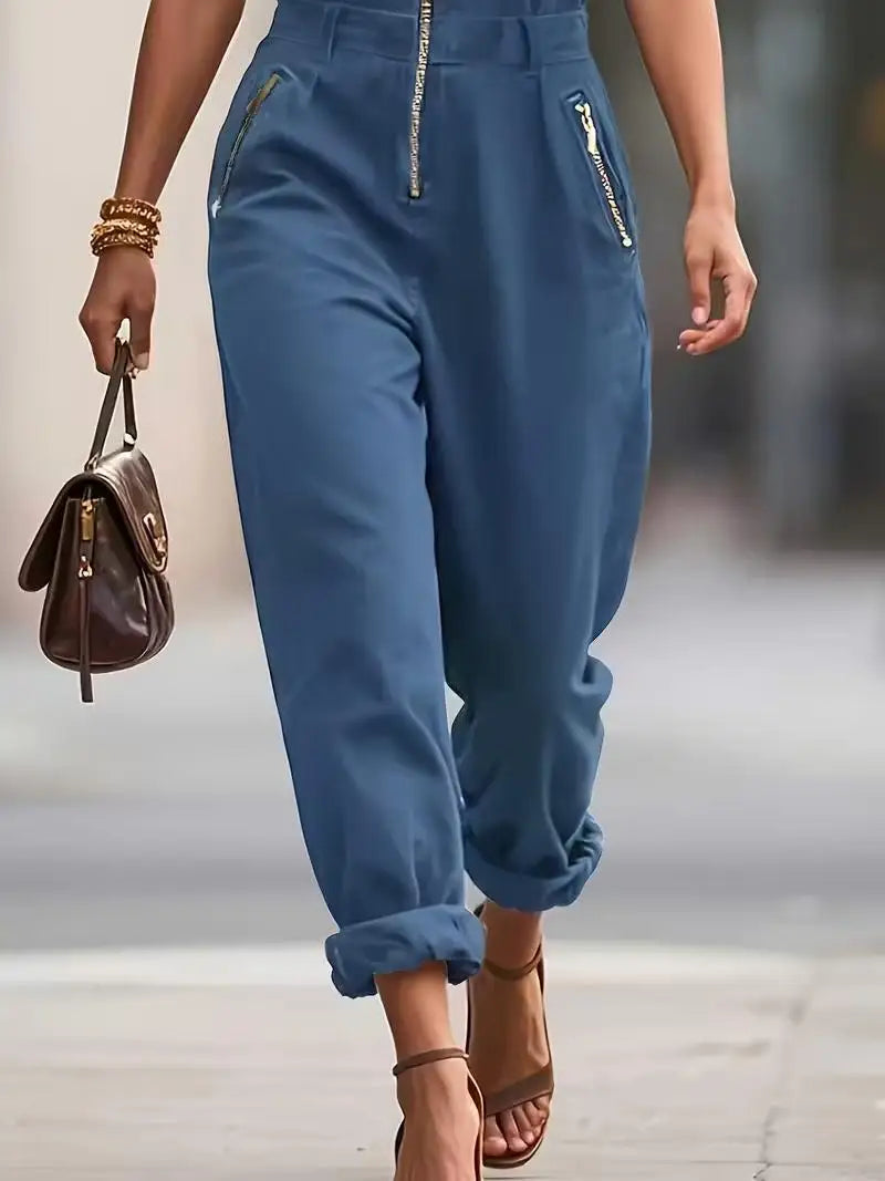 Summer Sleeveless Chiffon Wide Leg Jumpsuit For Women
