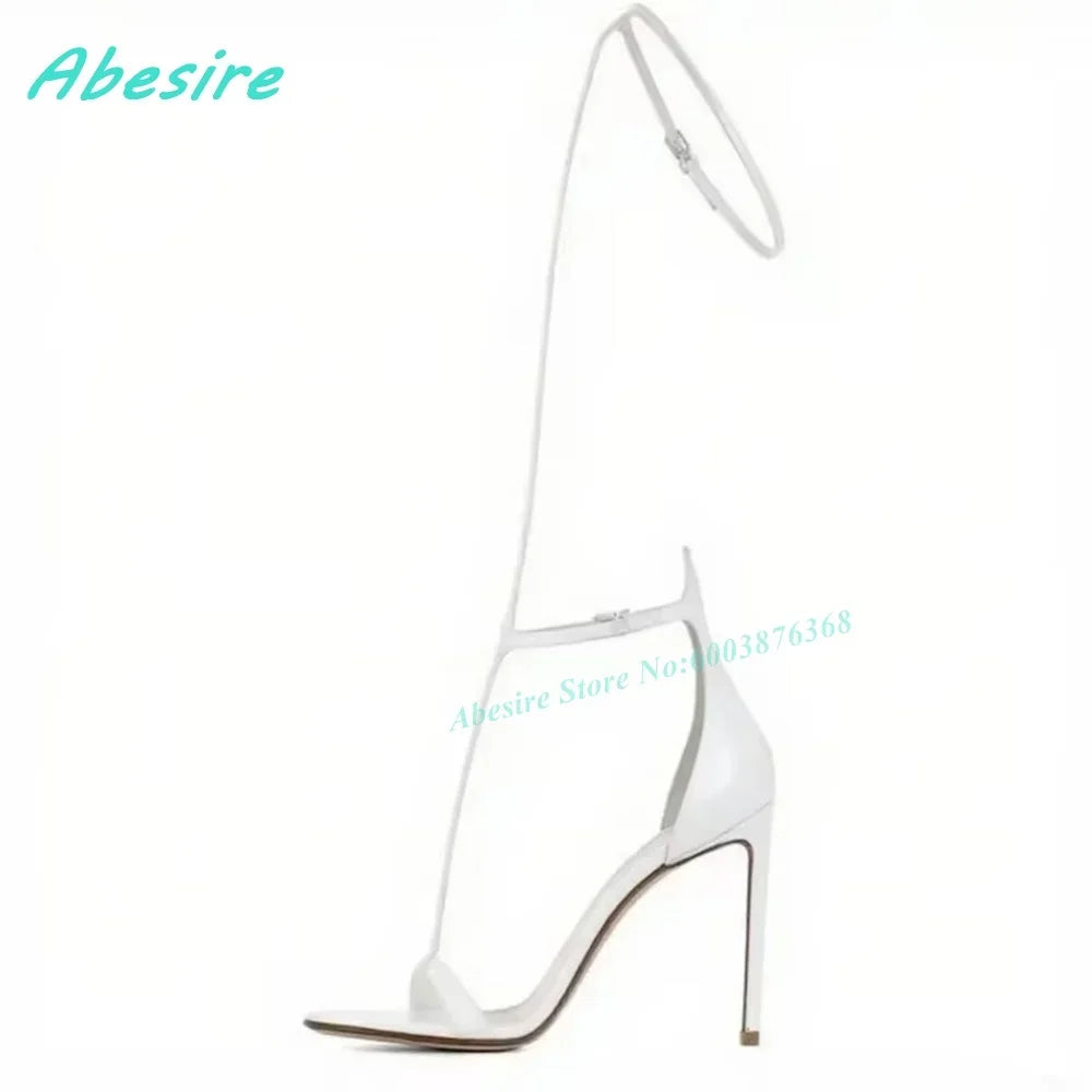 Elegant T Strap Ankle Wrap Gladiator Sandals For Women
