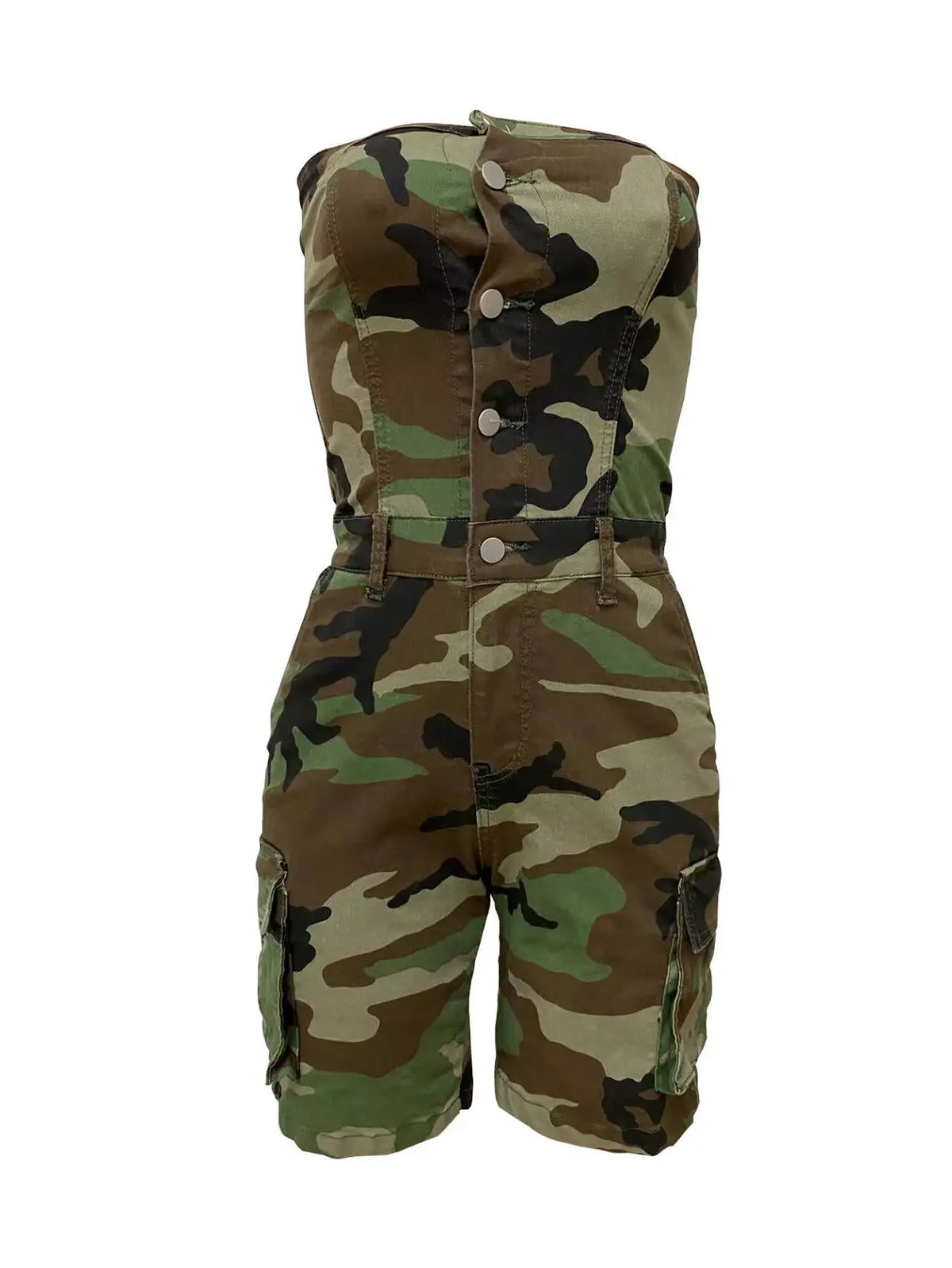 Camouflage Lace Trim Slim Fit Jumpsuit Romper for Women