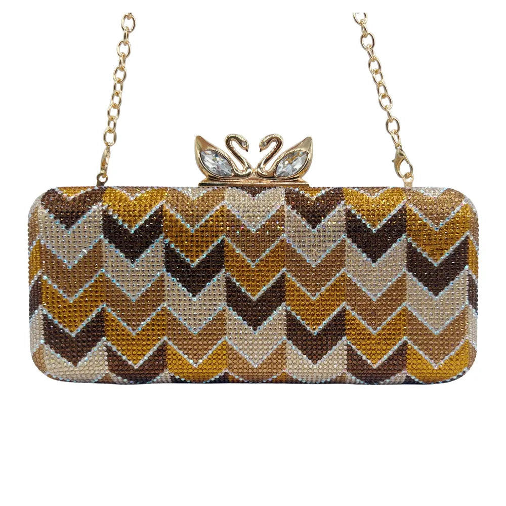 Shiny Rhinestone Clutch Handbag for Women Party Occasions