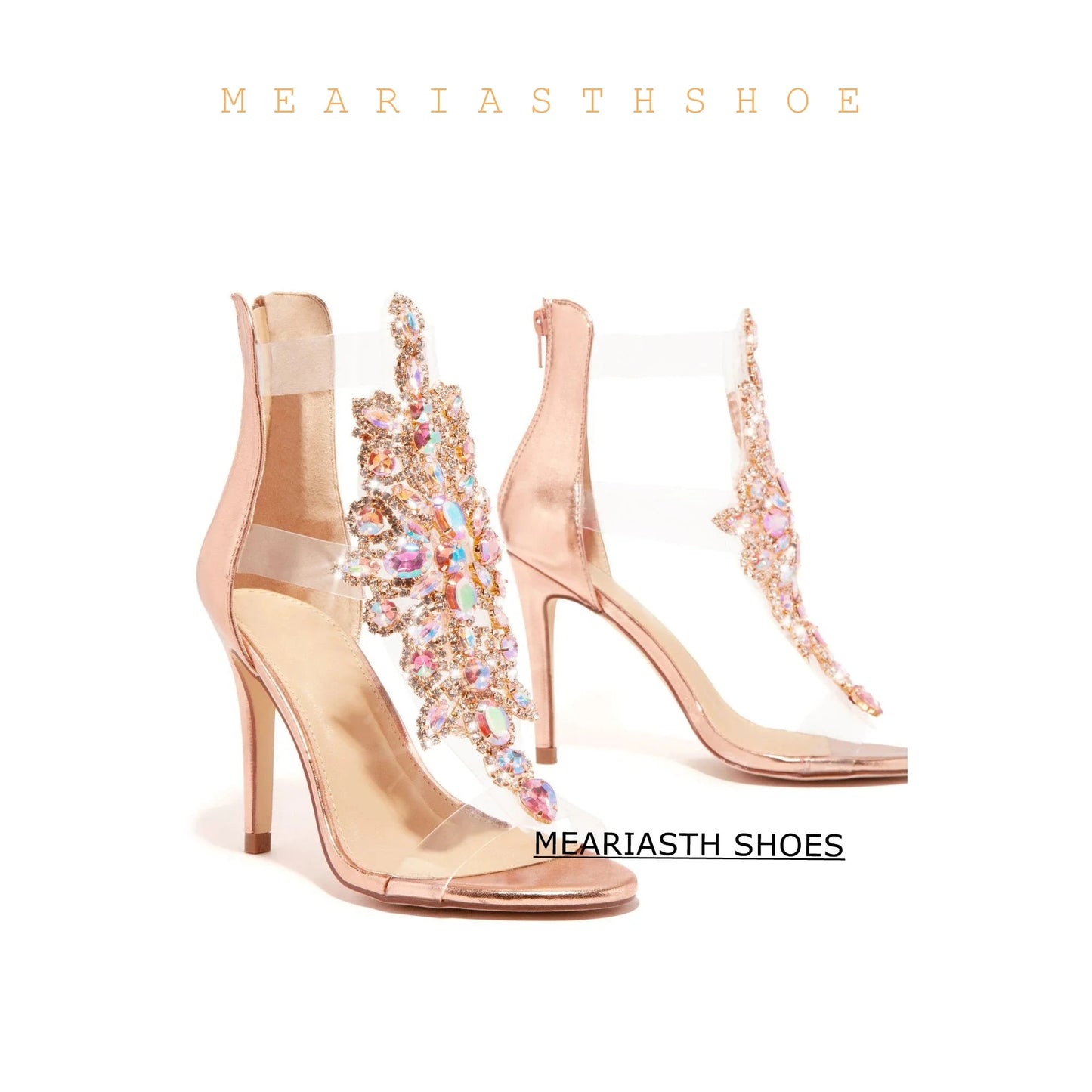 Elegant Crystal Strap Suede Stiletto Sandals for Women
