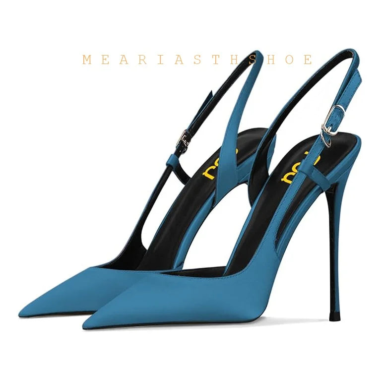 Black Lace Mesh Pointed Toe Side Open Slim High Heel Sandals For Women