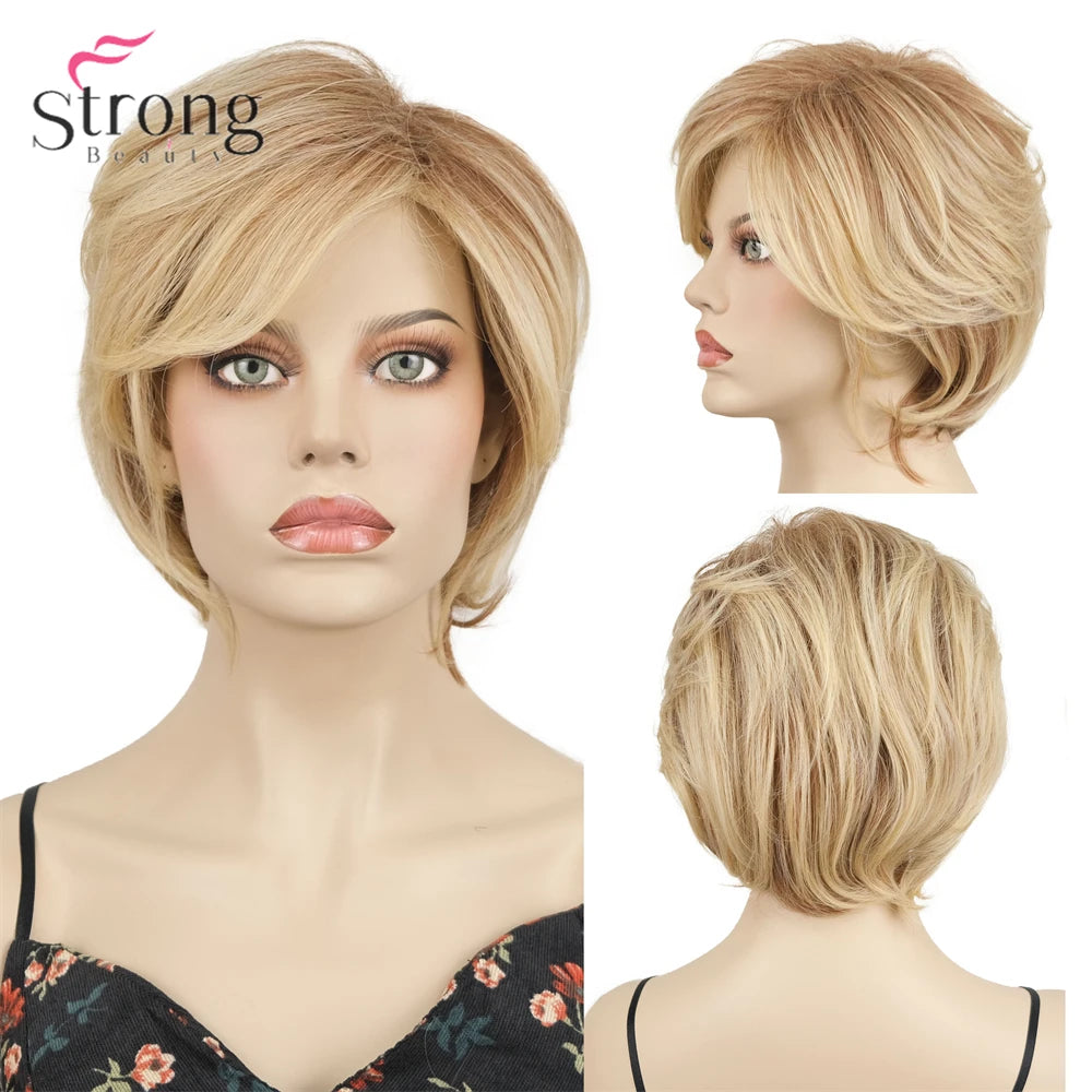 Capless Red Short Pixie Cut Natural Synthetic Wig For Women