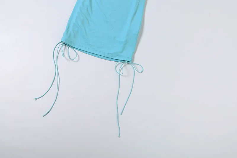Hollow Out Grommet Lace Up Bodycon Mini Dress for Women