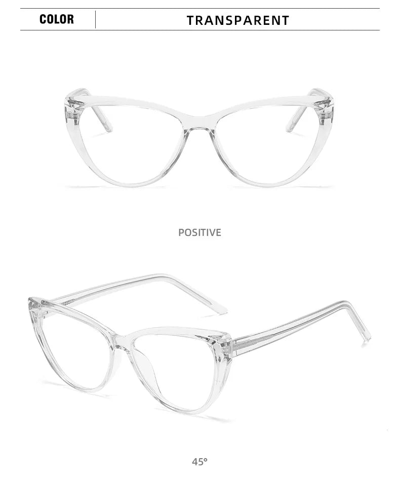 Stylish Transparent Cat Eye Reading Glasses for Women