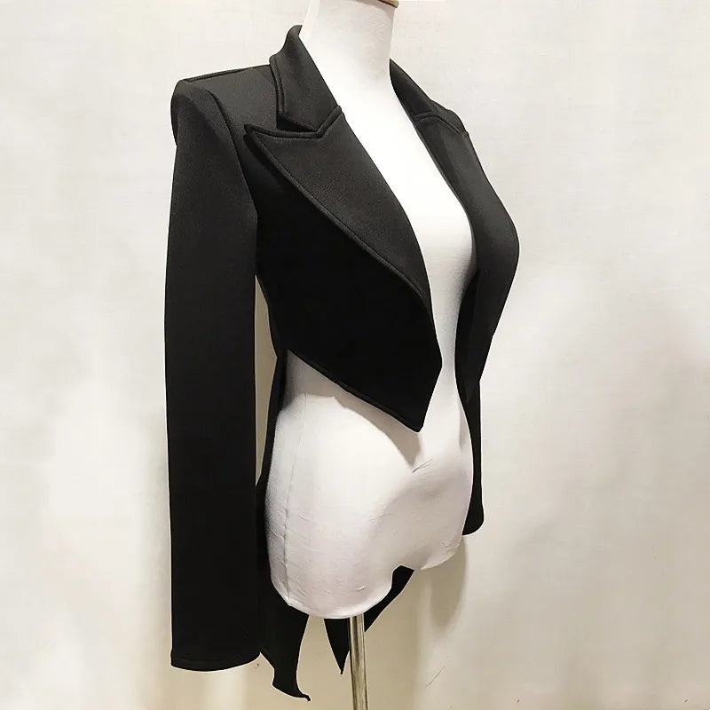 Black And White Tailcoat Dance Performance Costume for Women