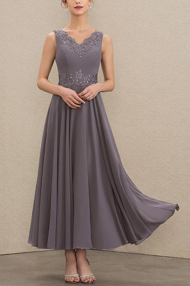 Plus Size Beading Appliques Lace Sequins Two Pieces Maxi Dresses