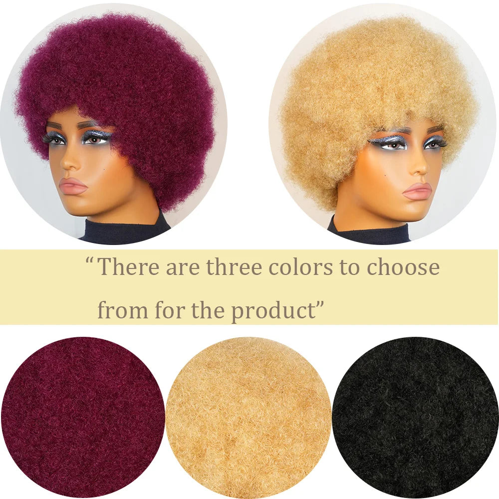 Short Brazilian Twisted Curly Remy Human Hair Wig For Women