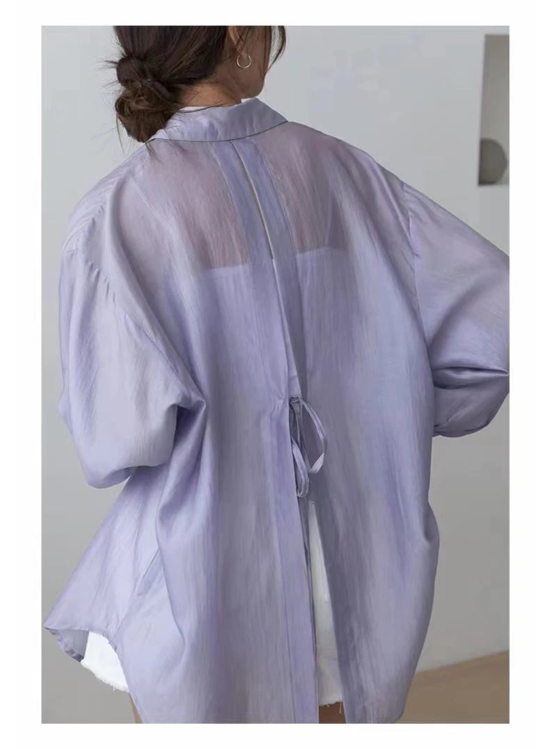 Lightweight Chiffon Sun Protection Shirt Jacket for Women