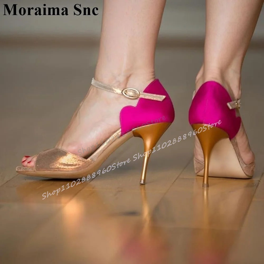 Elegant Peep Toe High Heel Sandals With Ankle Strap For Women