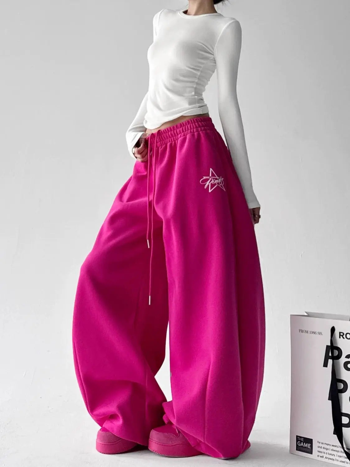 Comfortable Loose Fit Cotton Blend Sweatpants For Women
