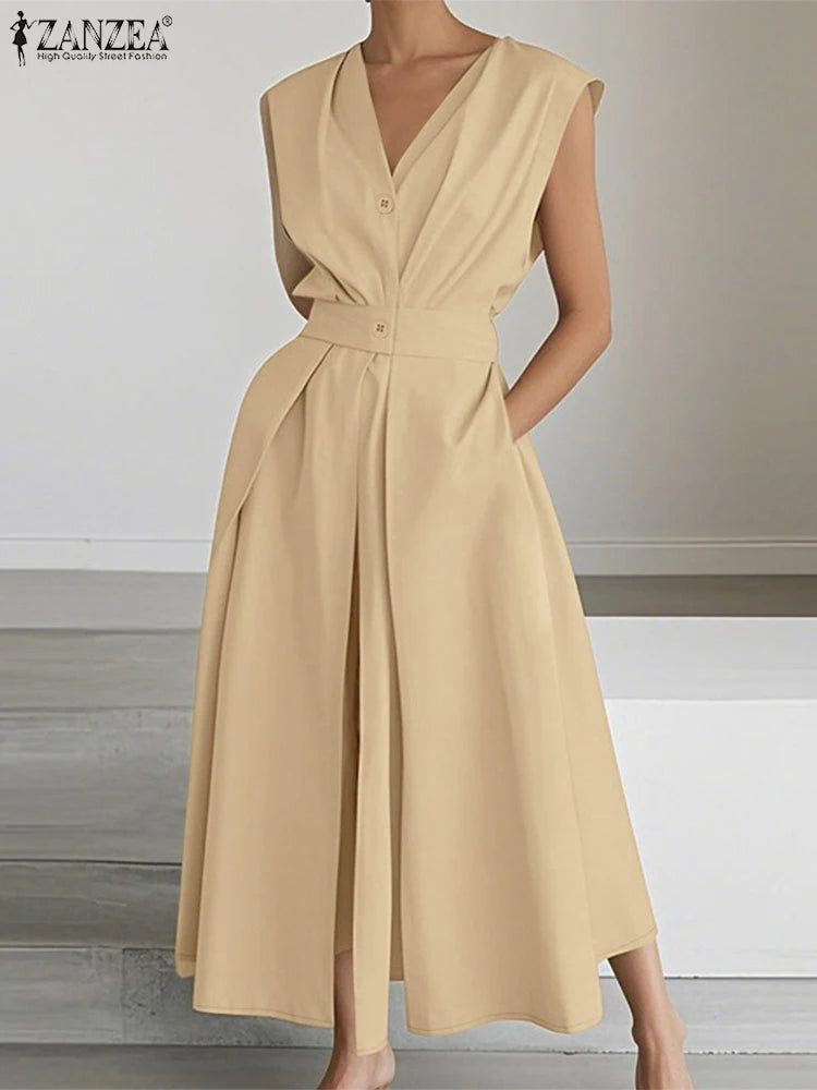Collared Button Front Maxi Shirt Dress