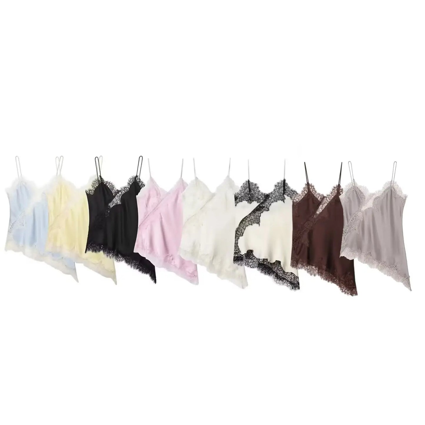 Elegant Lace Backless Asymmetrical Sleeveless Camisole for Women