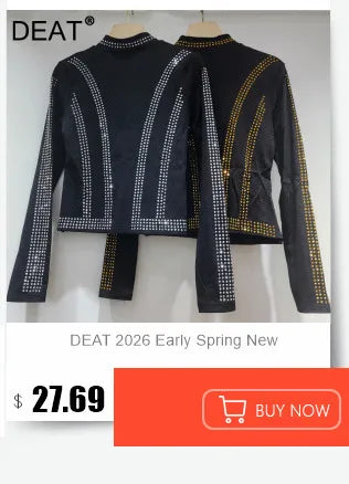 Hollow Out Short Denim Jacket With Metal Buckle Buttons For Women