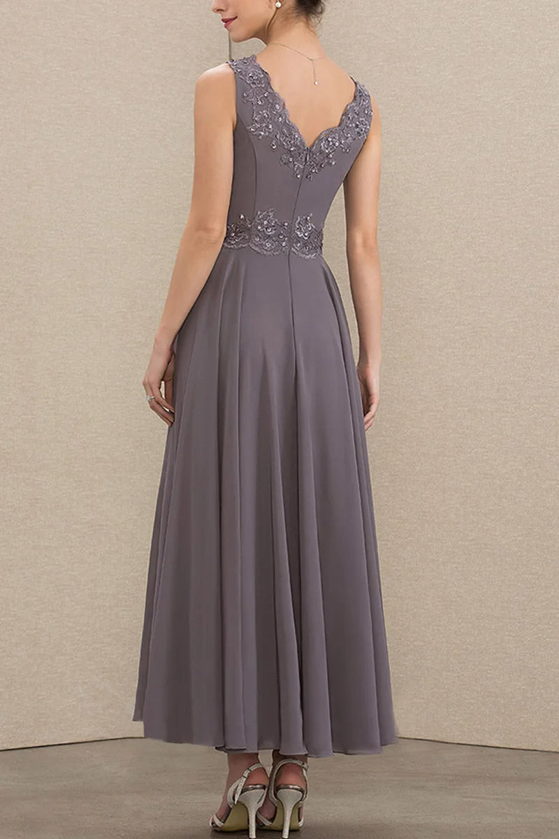 Plus Size Beading Appliques Lace Sequins Two Pieces Maxi Dresses