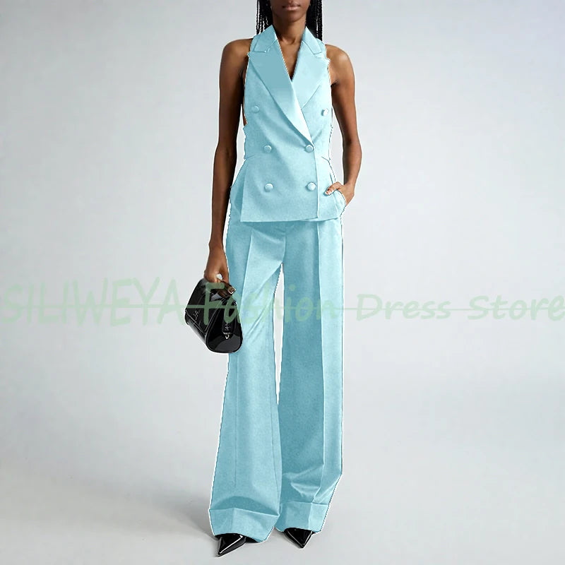 Double Breasted Vest And Pants Set