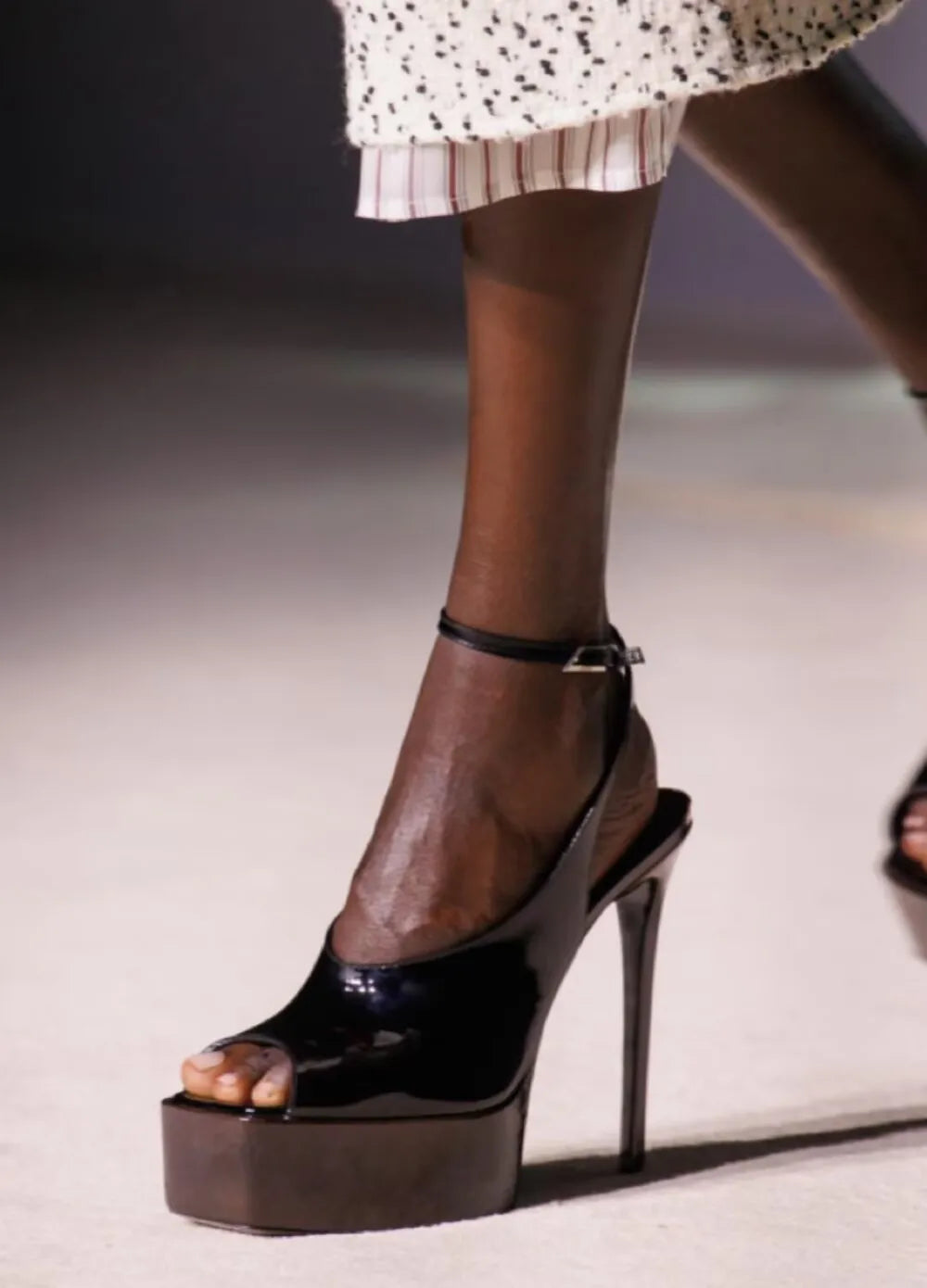 Leather Square Toe Platform Sandals