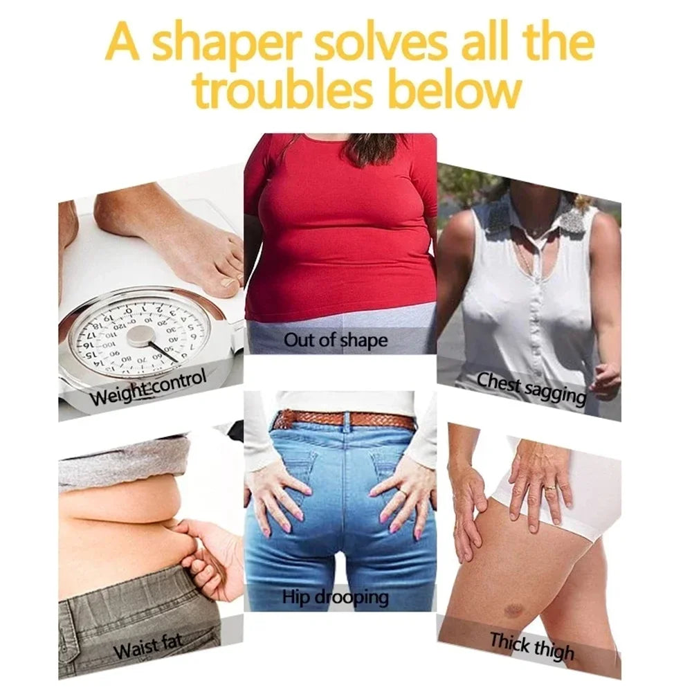 Open-Chest Tight Slim Fit Complete Body Shaper Postpartum Seamless Thong Body Shaper with Bones Highly Compressed Versatile Hips