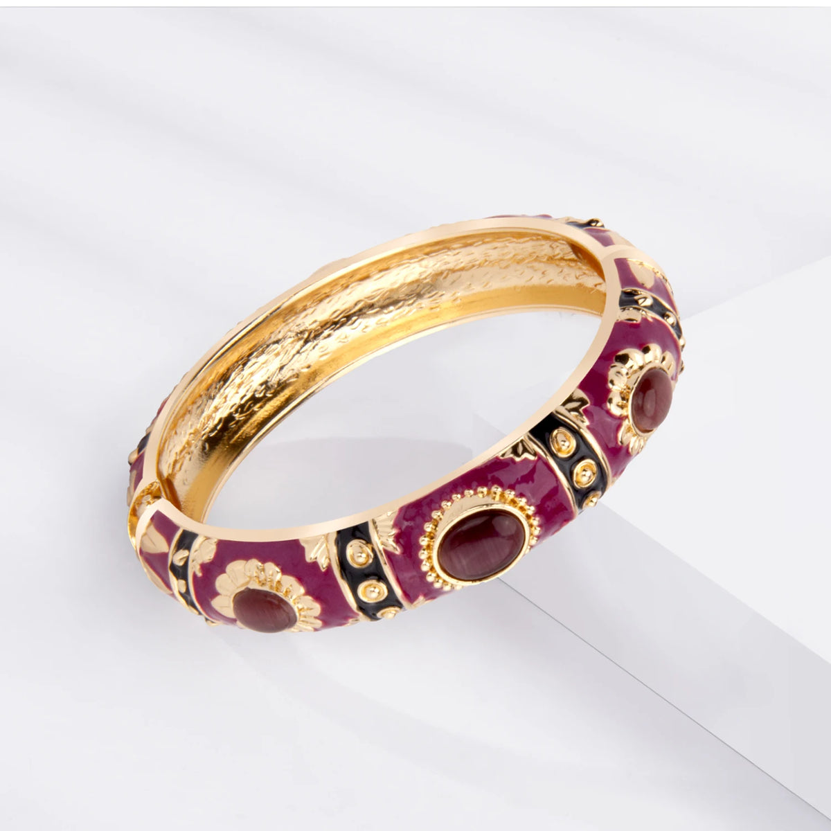 Colorful Enamel Bohemian Bangle Bracelet for Women