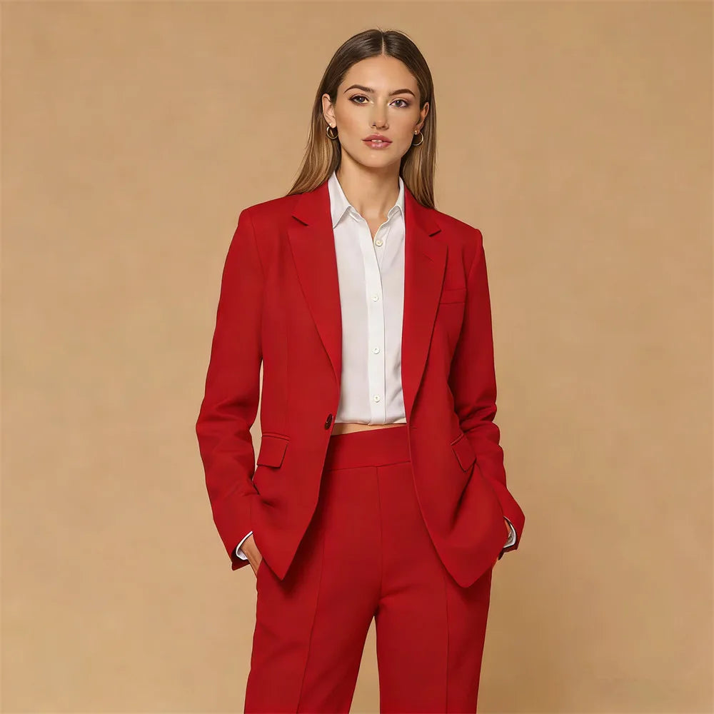 Charming Women's Suits 2 Piece Tailored Tuxedo Custom Formal Outfit Bridesmaid Dress Business Office Suit (Jacket+Pants)