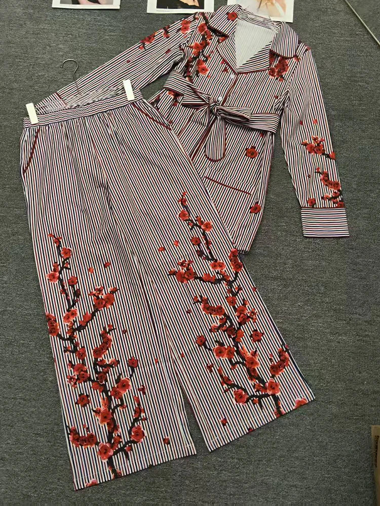 Striped Shirt And Trousers Set