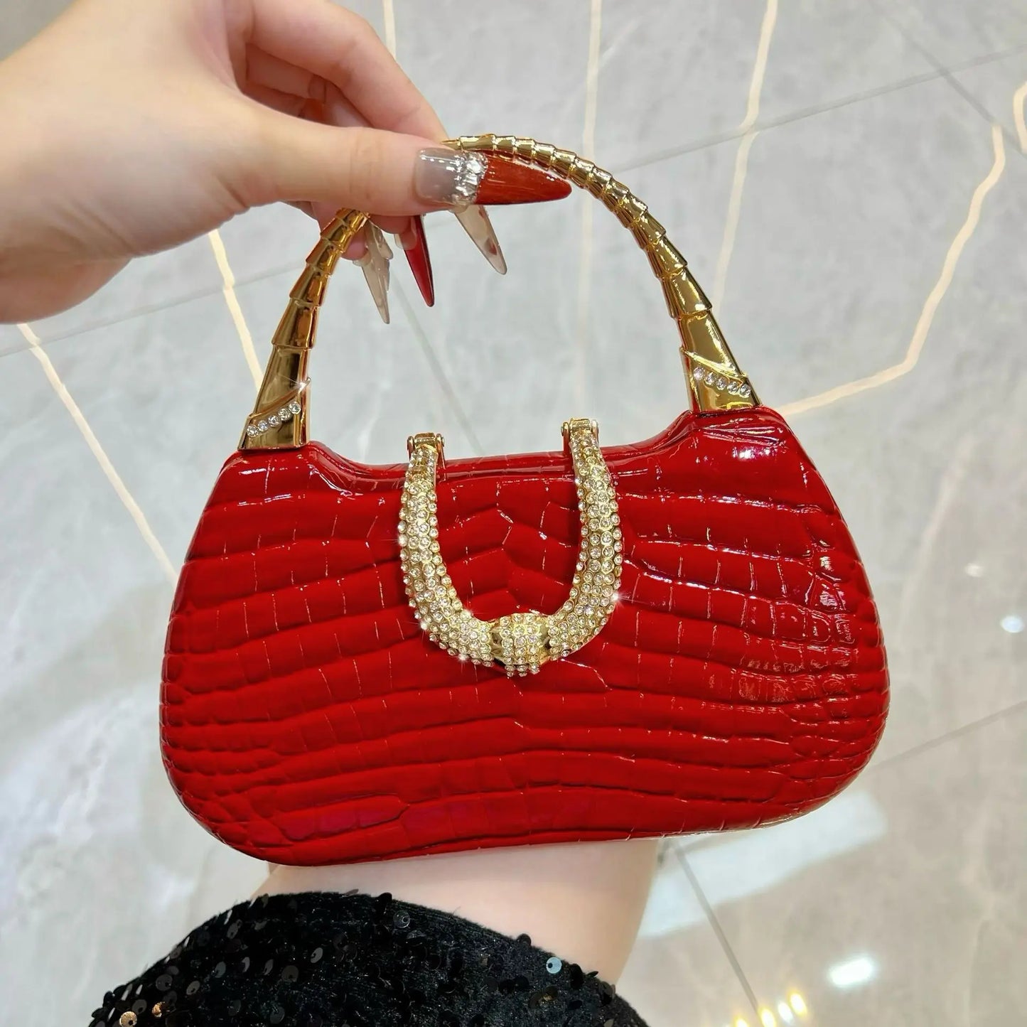 New Banquet Handbag Diamond-encrusted Fashion Dinner Women's Handbag High-quality Fashion Women's Shoulder Oblique Bag