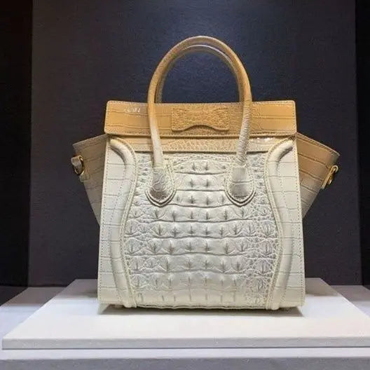Crocodile Embossed Leather Crossbody Bag for Women
