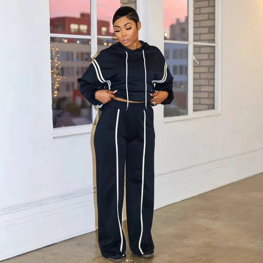 Winter Autumn Sporty Pants Outfit Sexy Women Two  Pieces Club Matching Set Streetwear Casual Tracksuit Set